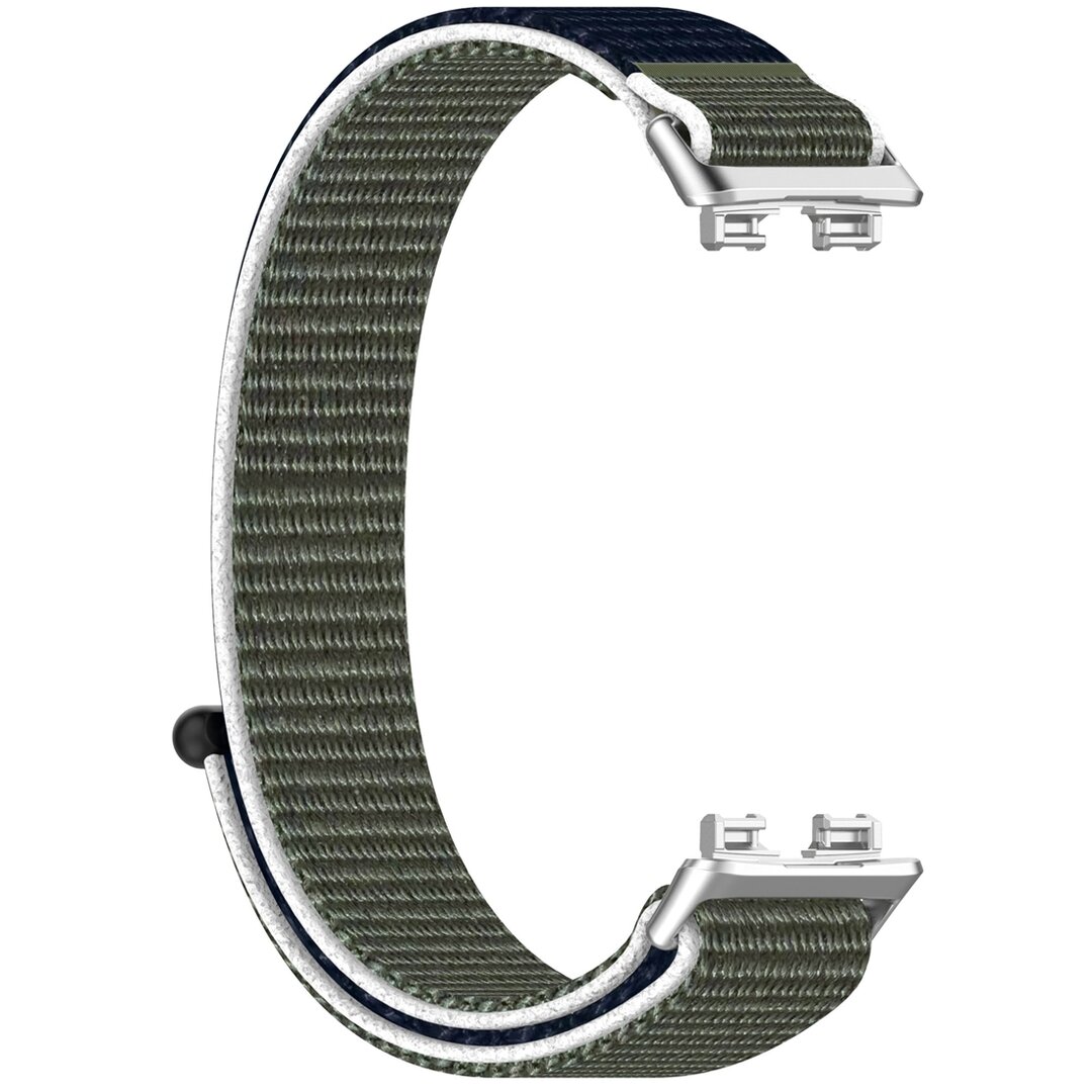 Sport loop nylon bandje - Blauw / groen - Huawei Band 10 / 9 / 8