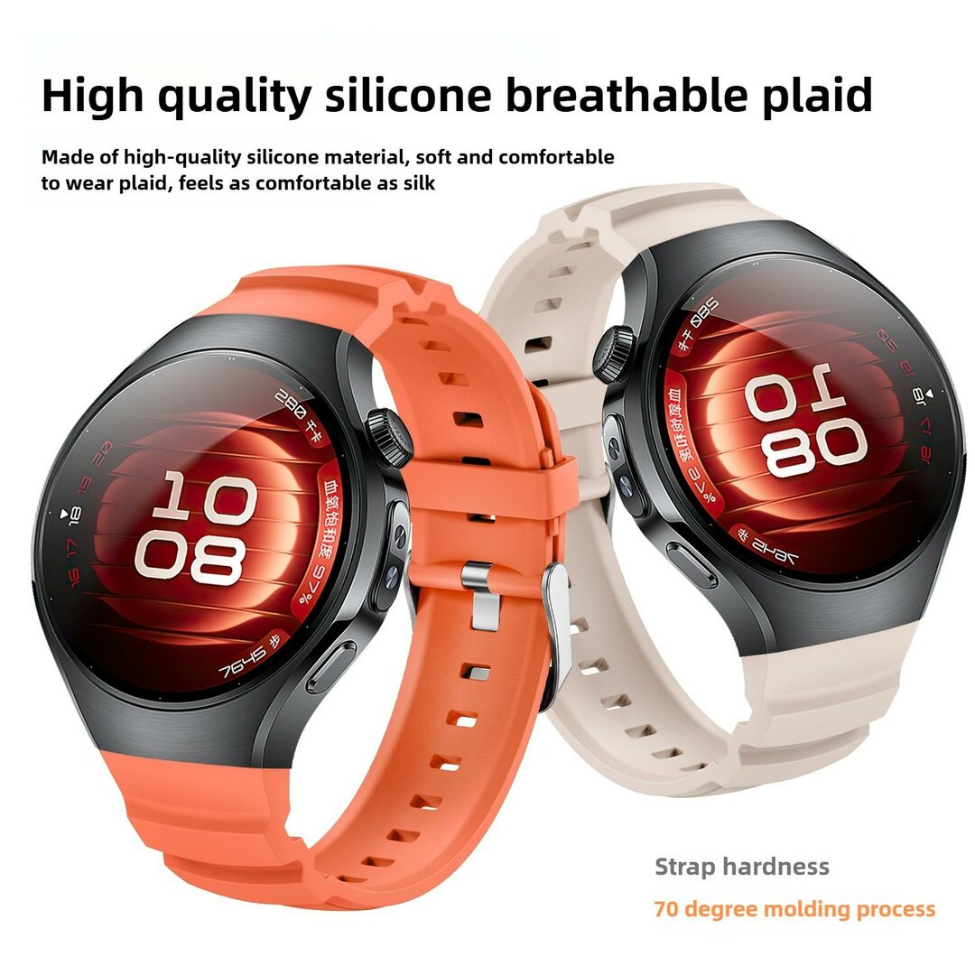 Contour siliconen band 'True Fit' - Zwart - Huawei Watch 5 - 46mm
