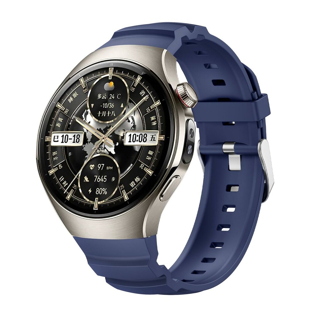 Contour siliconen band 'True Fit' - Donkerblauw - Huawei Watch 5 - 46mm