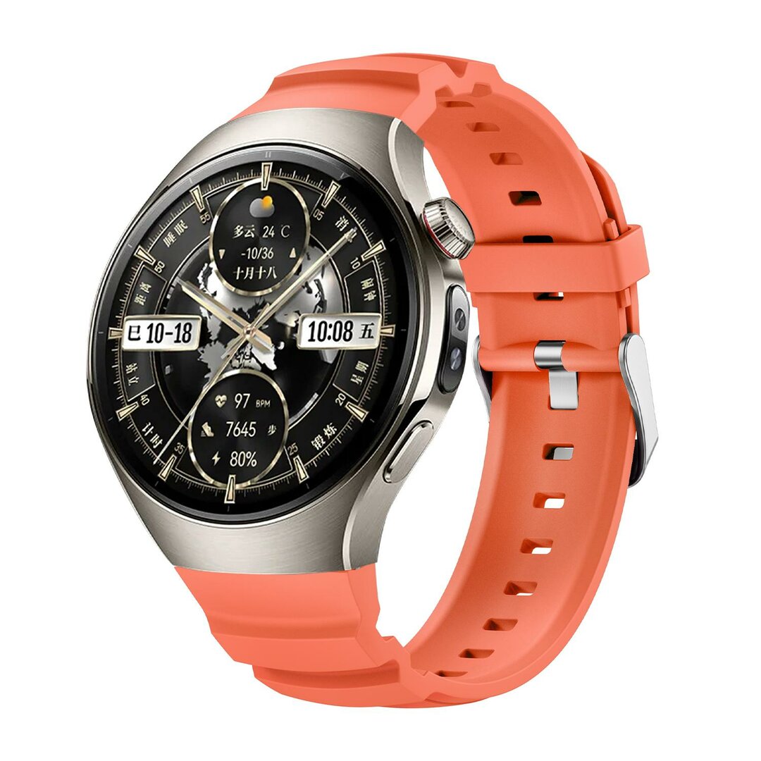 Contour siliconen band 'True Fit' - Oranje - Huawei Watch 5 - 46mm