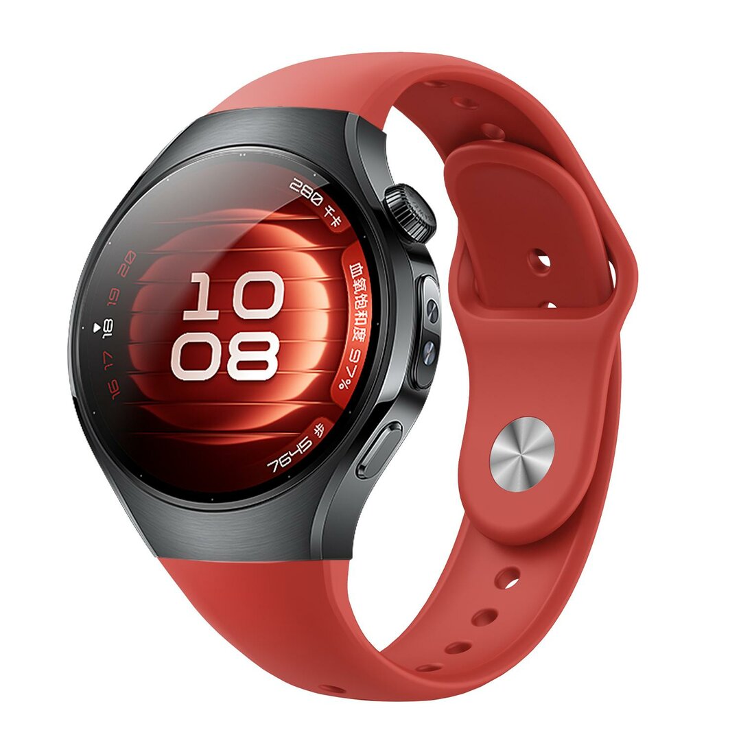Classic sportbandje 'True Fit' - Rood - Huawei Watch 5 - 46mm