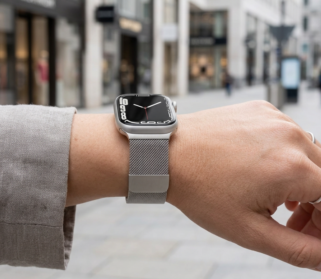 Milanese band - Sterrenlicht / Starlight - Extra sterke magneet - Geschikt voor Apple Watch 38mm / 40mm / 41mm / 42mm