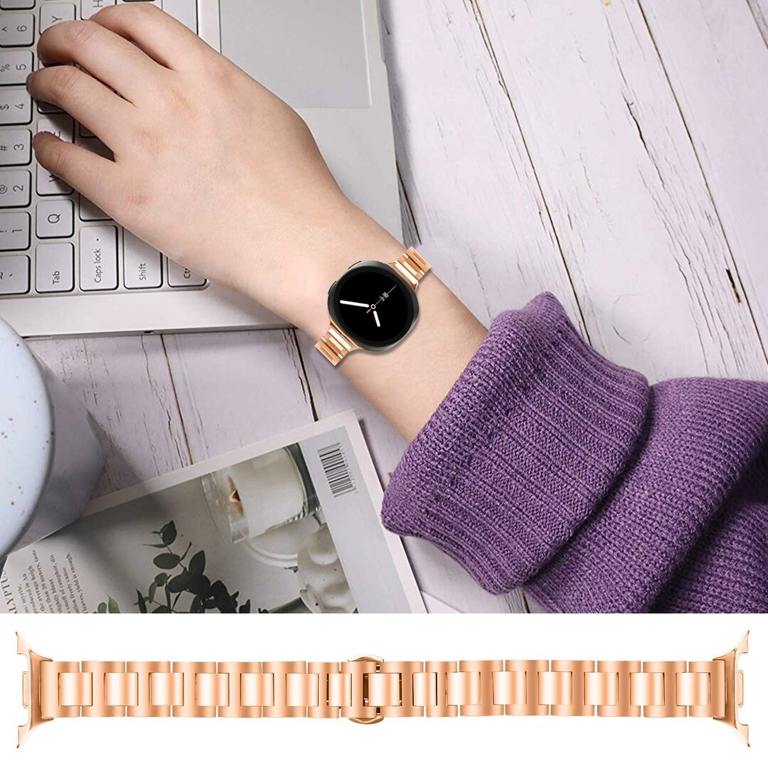 Slim fit stalen schakelband - Ros&eacute; goud - Samsung Galaxy Watch 8 - 40mm / 44mm