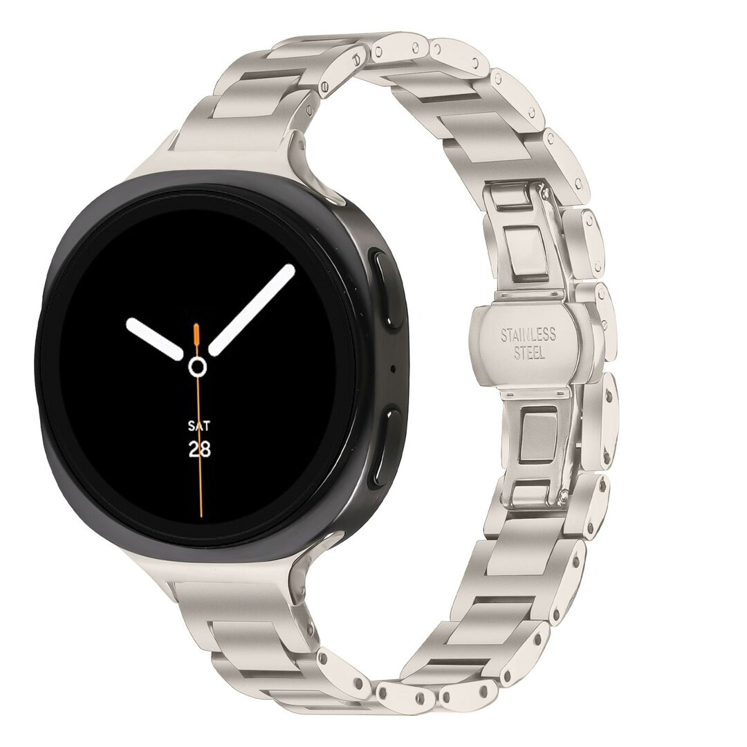 Slim fit stalen schakelband - Sterrenlicht - Samsung Galaxy Watch 8 Classic - 46mm