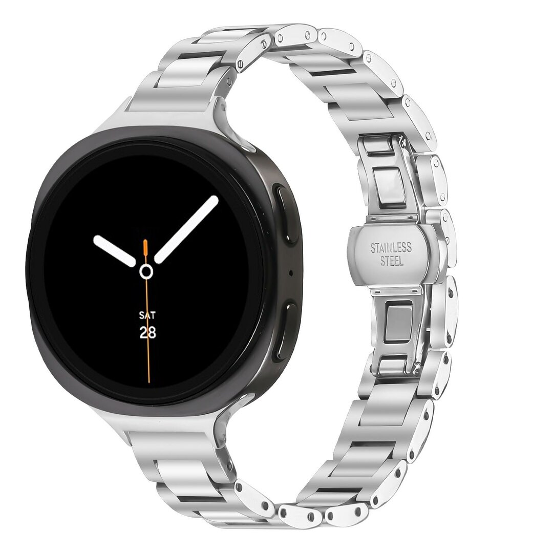 Slim fit stalen schakelband - Zilver - Samsung Galaxy Watch 8 Classic - 46mm