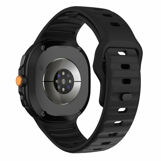Wave siliconen band - Zwart - Samsung Galaxy Watch 8 Classic - 46mm