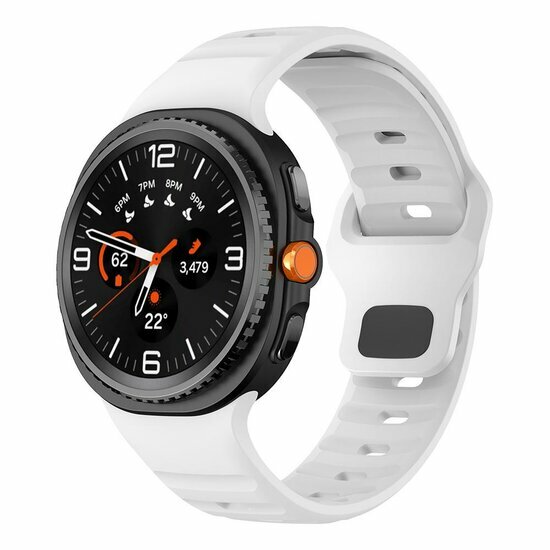 Wave siliconen band - Wit - Samsung Galaxy Watch 8 Classic - 46mm