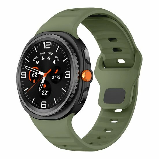 Wave siliconen band - Donkergroen - Samsung Galaxy Watch 8 Classic - 46mm