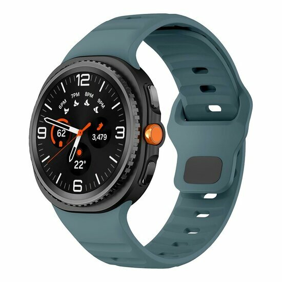 Wave siliconen band - Grijsblauw - Samsung Galaxy Watch 8 Classic - 46mm
