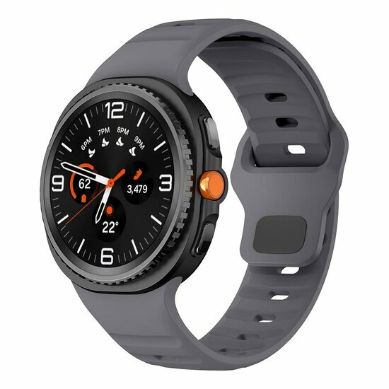 Wave siliconen band - Grijs - Samsung Galaxy Watch 8 Classic - 46mm
