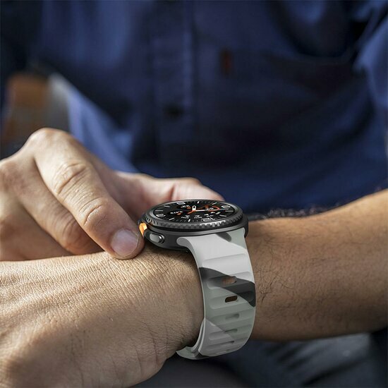 Wave siliconen band - Camouflage grijs - Samsung Galaxy Watch 8 Classic - 46mm