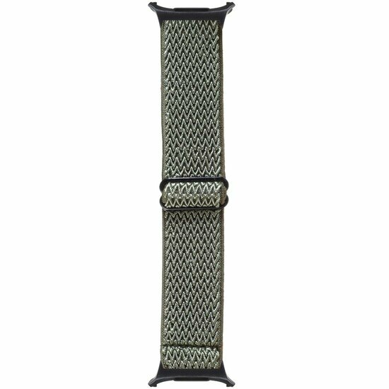 Elastische solo loop nylon bandje - Donkergroen - Samsung Galaxy Watch 8 Classic - 46mm