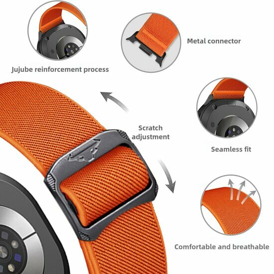 Nylon Loop bandje - Starlight - Samsung Galaxy Watch 8 Classic - 46mm