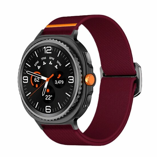 Nylon Loop bandje - Bordeaux - Samsung Galaxy Watch 8 Classic - 46mm