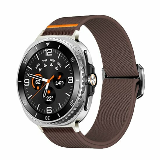 Nylon Loop bandje - Donkerpaars - Samsung Galaxy Watch 8 Classic - 46mm