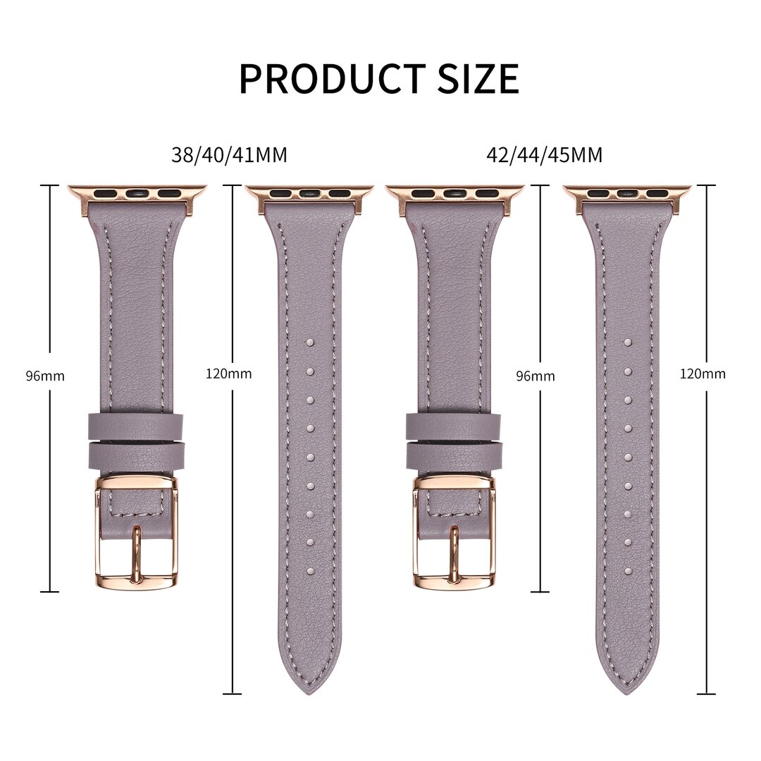 Leren bandje - Lichtroze - Geschikt voor Apple Watch 44mm / 45mm&nbsp;/ 46mm / 49mm