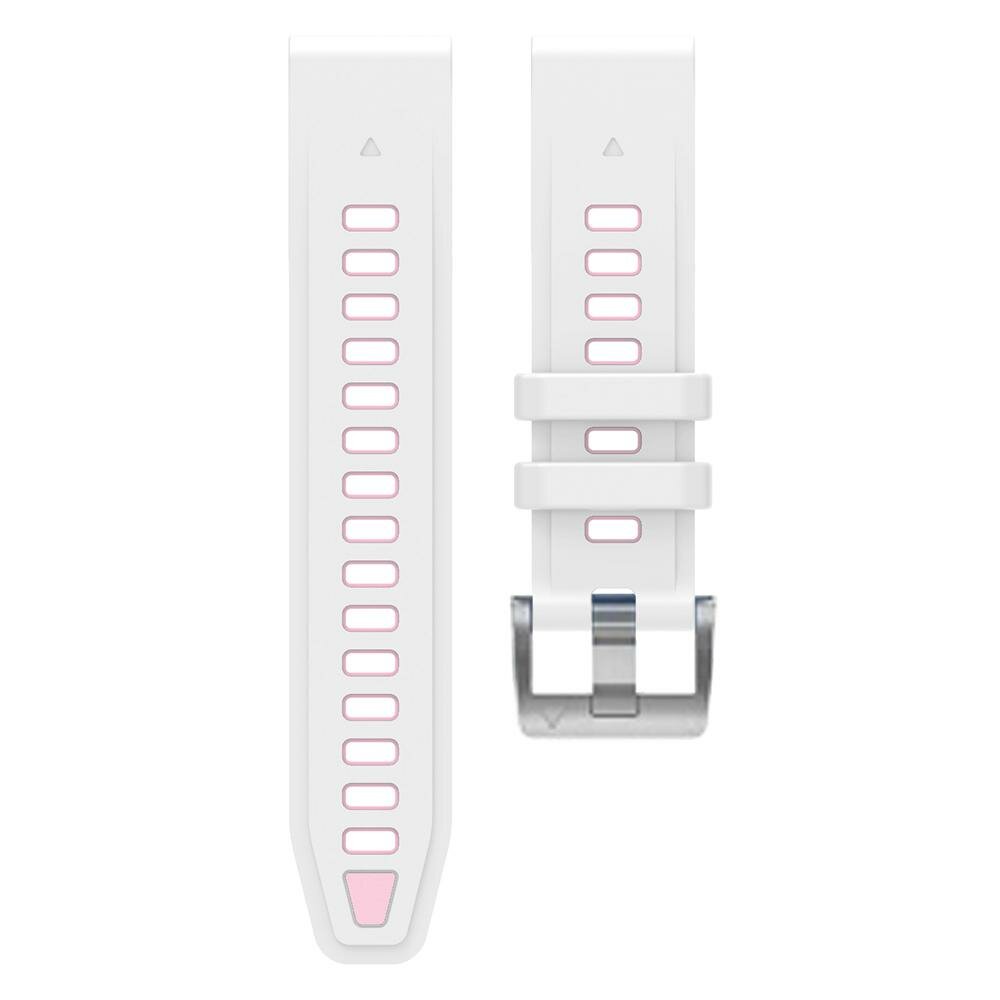 Siliconen bandje - Wit met roze - Garmin Fenix 8 - 43mm
