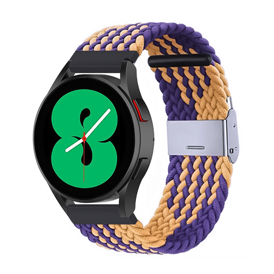 Garmin Venu 4 - 45mm - Braided nylon bandje - Oker / paars