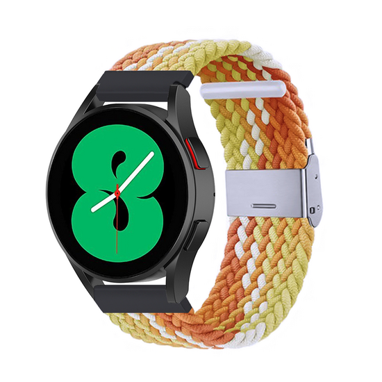 Garmin Venu 4 - 45mm - Braided nylon bandje - Geel / oranje