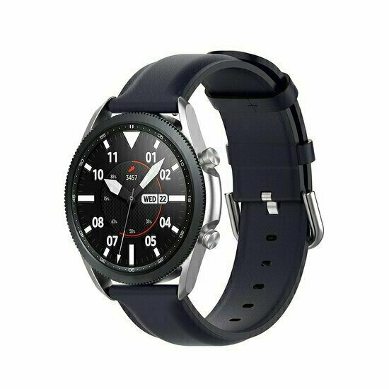 Classic leren bandje - Donkerblauw - Huawei Watch GT 6 / GT 6 pro - 46mm