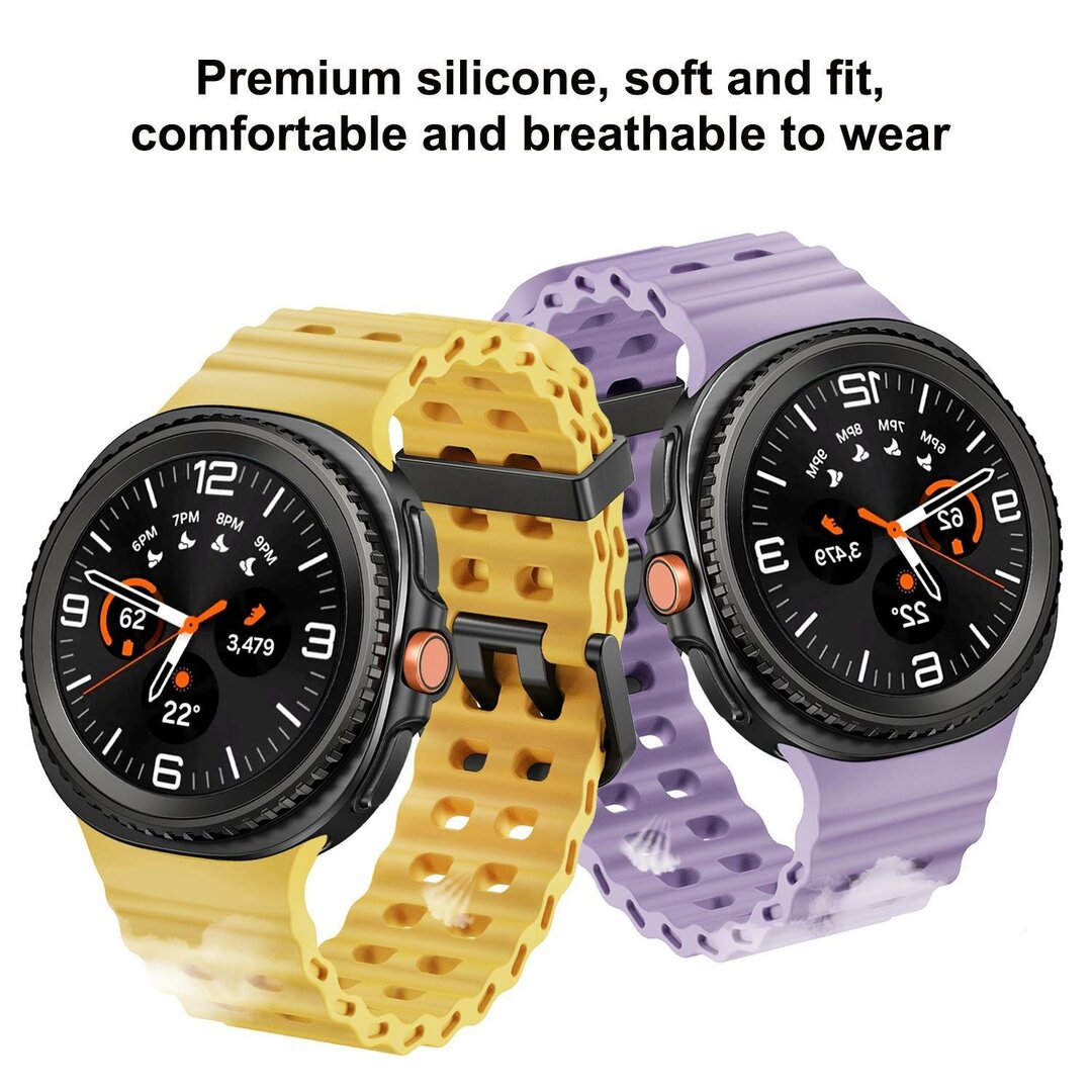 Marine siliconen band - Zwart - Samsung Galaxy Watch 8 - 40mm / 44mm