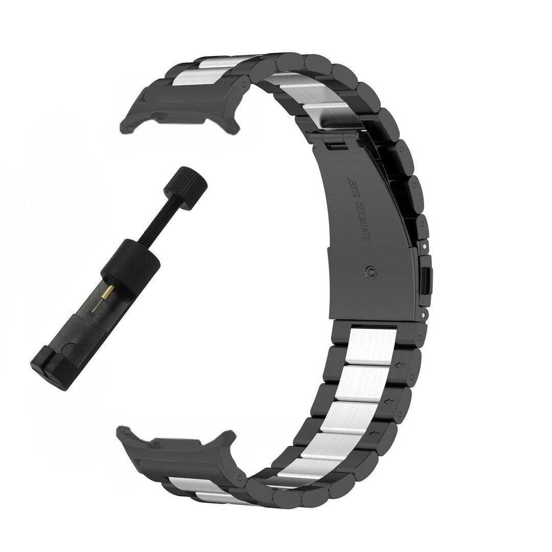 Stalen schakelband - Zwart met zilver - Samsung Galaxy Watch 8 - 40mm / 44mm