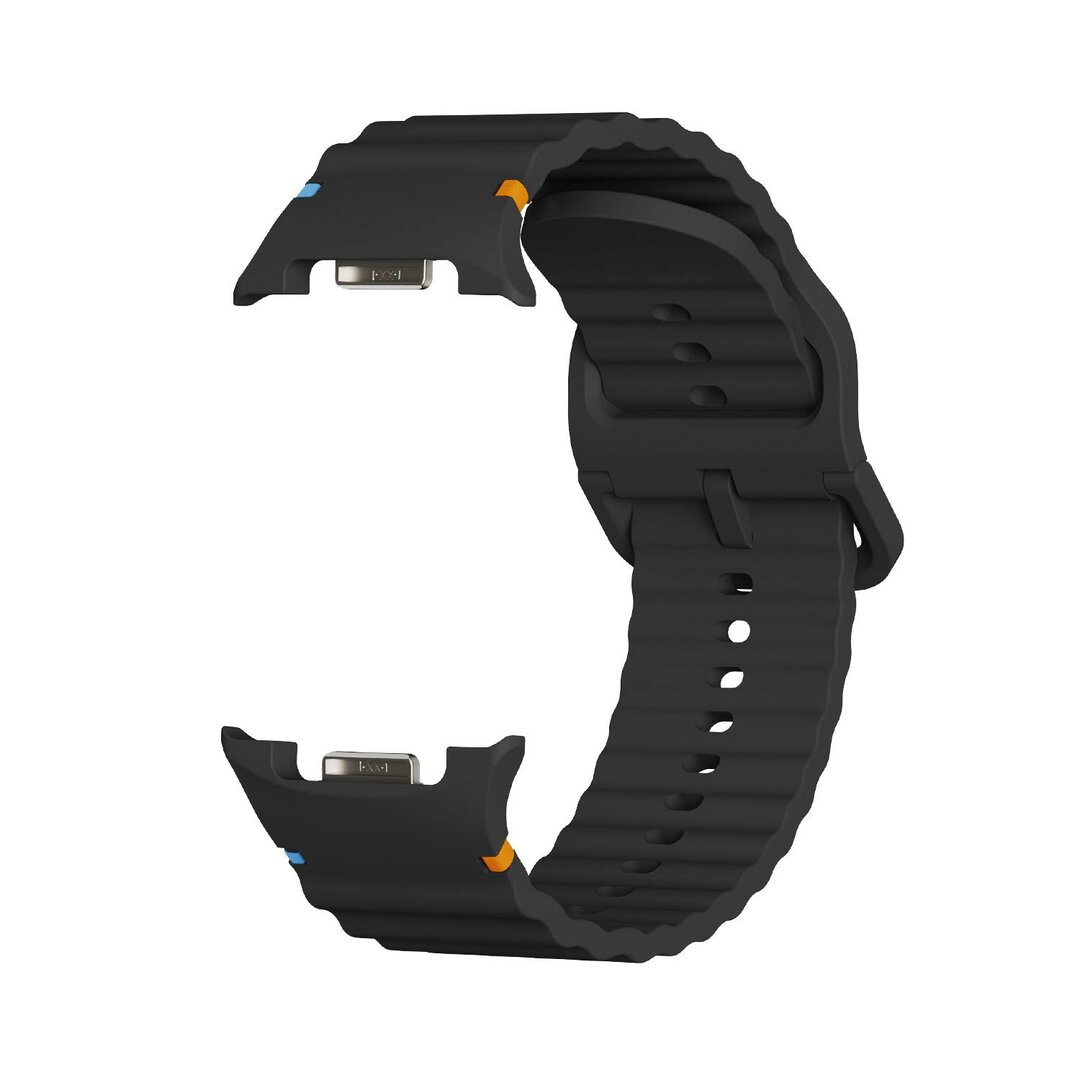 Classic Wave siliconen band - Zwart - Samsung Galaxy Watch 8 - 40mm / 44mm