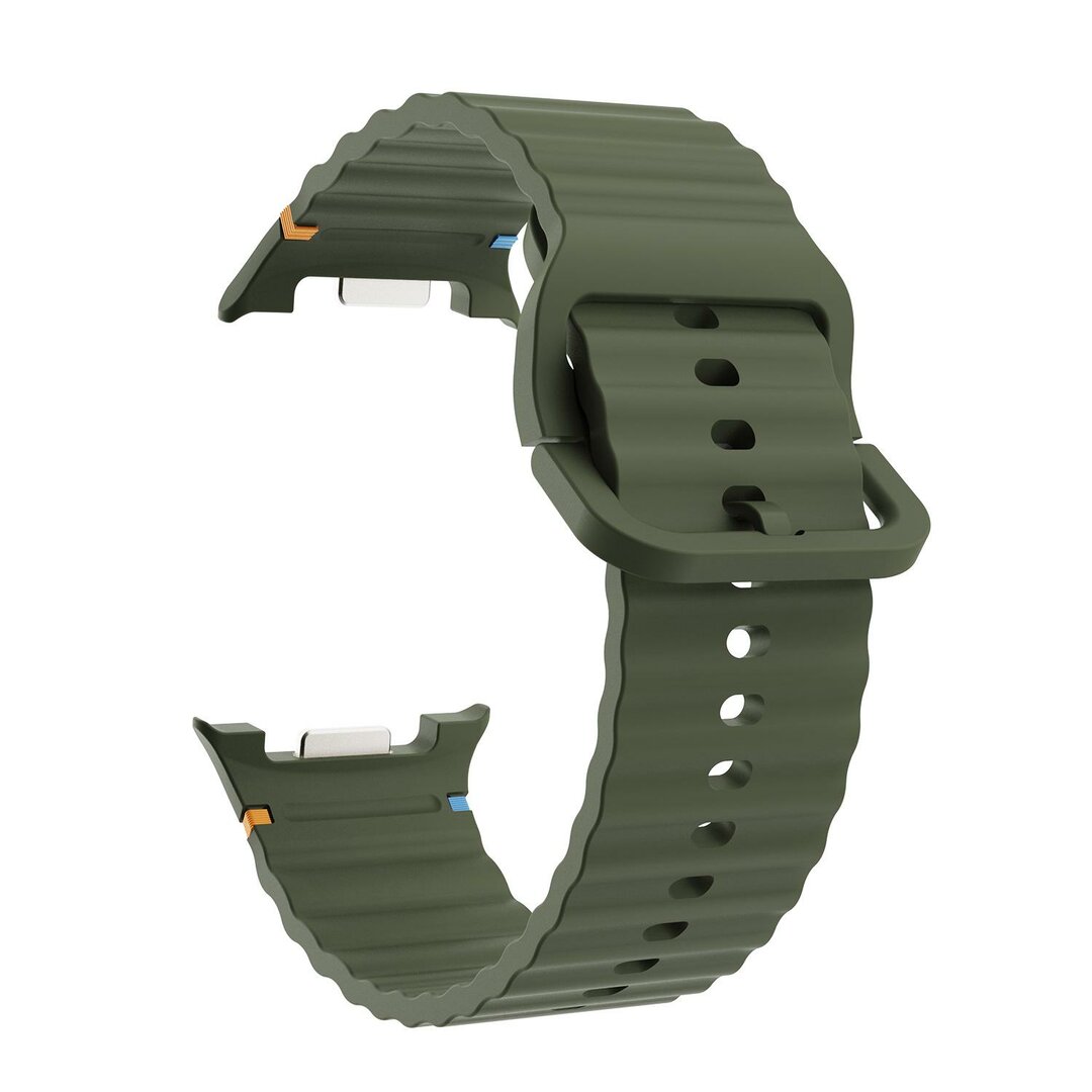 Classic Wave siliconen band - Donkergroen - Samsung Galaxy Watch 8 - 40mm / 44mm