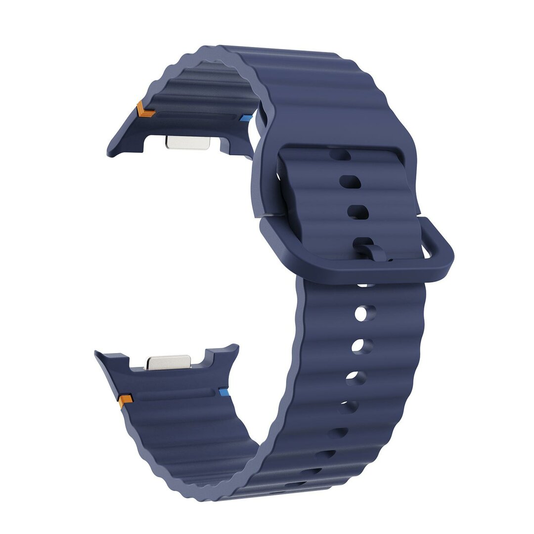 Classic Wave siliconen band - Donkerblauw - Samsung Galaxy Watch 8 - 40mm / 44mm