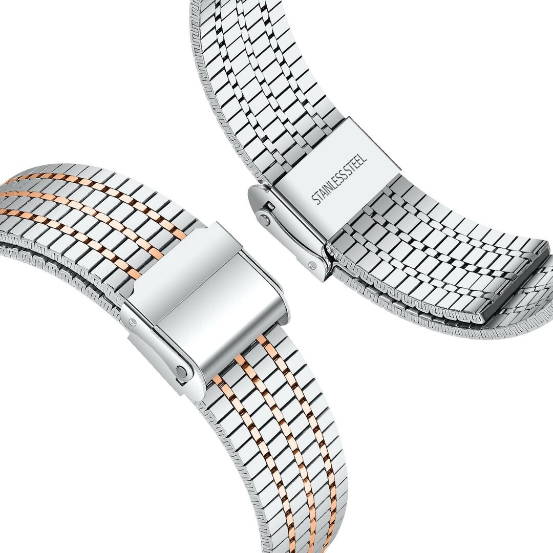 Stalen bandje - Zilver met ros&eacute; goud - Samsung Galaxy Watch 8 - 40mm / 44mm