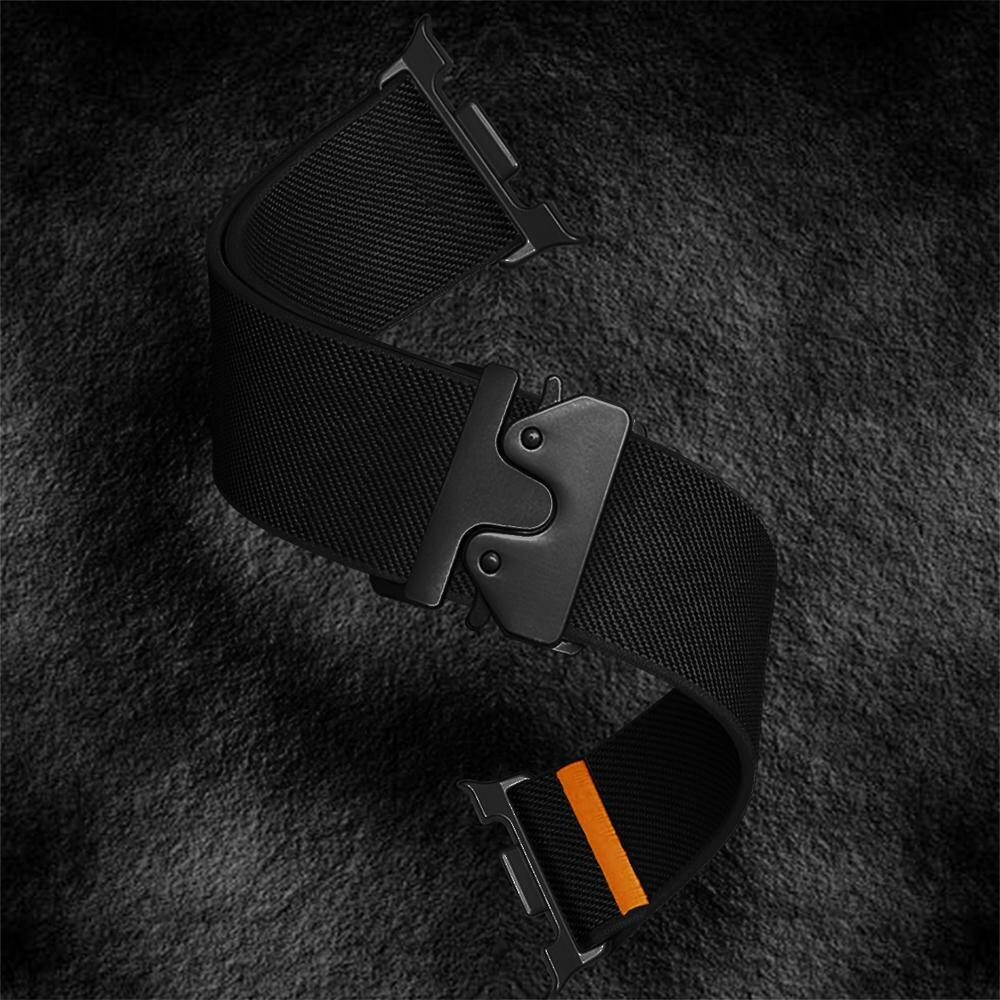 Nylon bandje met Parachute sluiting - Zwart - Samsung Galaxy Watch 8 - 40mm / 44mm