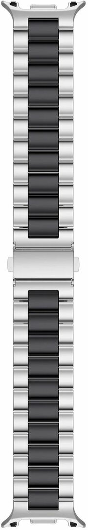 Stalen schakelband - Zilver met zwart - Samsung Galaxy Watch 8 Classic - 46mm