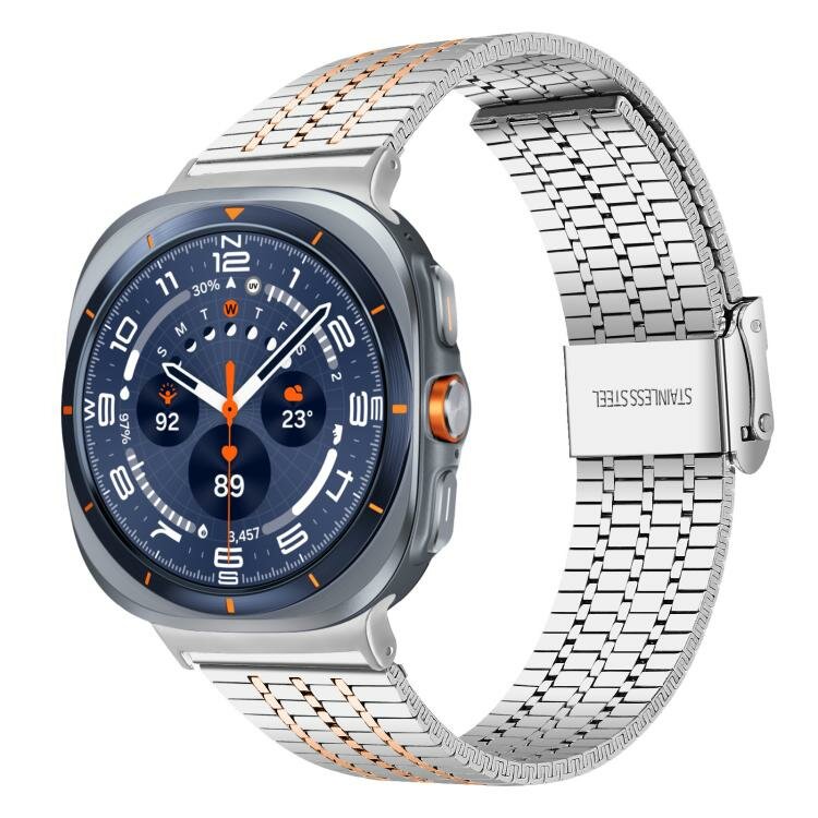 Stalen bandje - Zilver met ros&eacute; goud - Samsung Galaxy Watch Ultra - 47mm