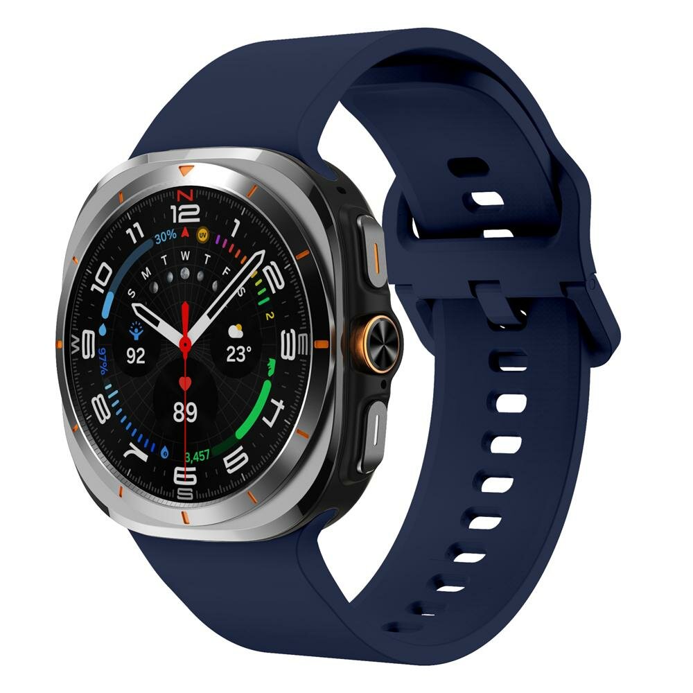 Solid color siliconen band - Donkerblauw - Samsung Galaxy Watch Ultra - 47mm