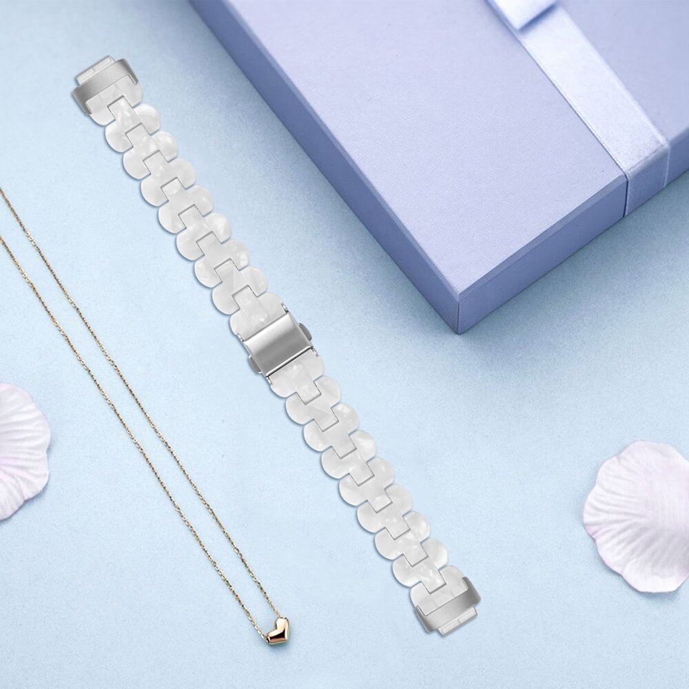 Fitbit Inspire 3 - Resin schakelbandje - Parelmoer wit