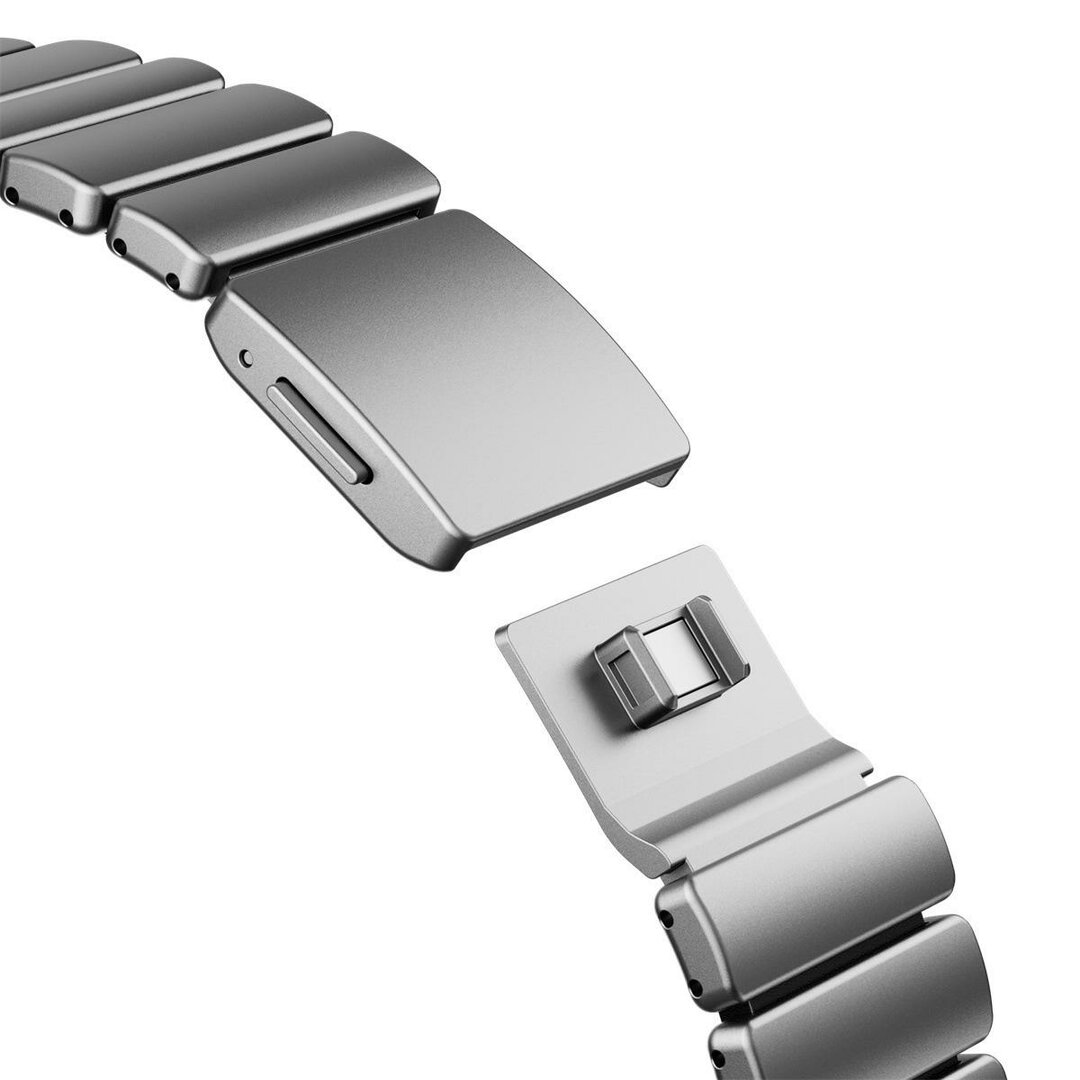 Premium Stainless Steel / Siliconen band - Titanium met zwart - Geschikt voor Apple Watch 44mm / 45mm&nbsp;/ 46mm / 49mm