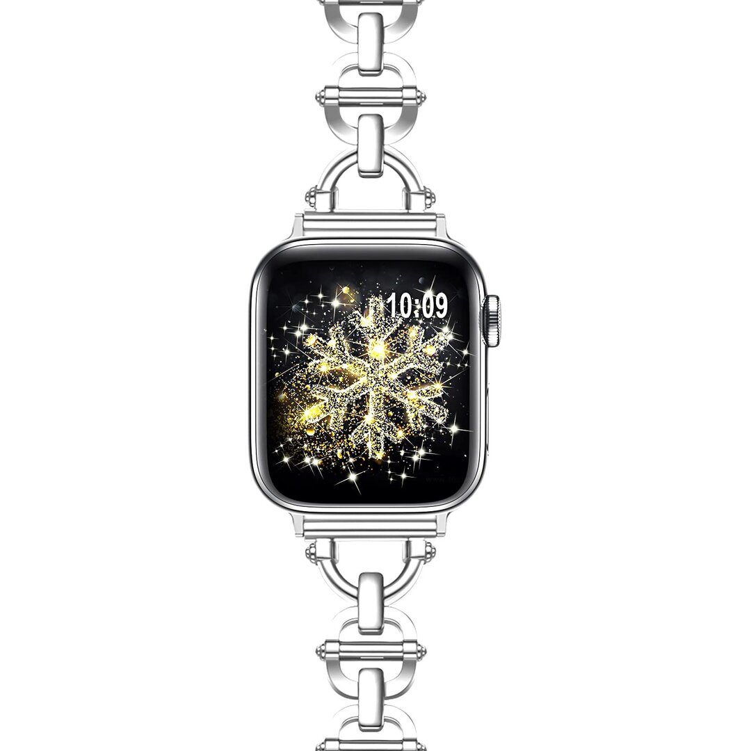 Metalen ladder schakelbandje - Zilver - Geschikt voor Apple watch 44mm / 45mm&nbsp;/ 46mm / 49mm