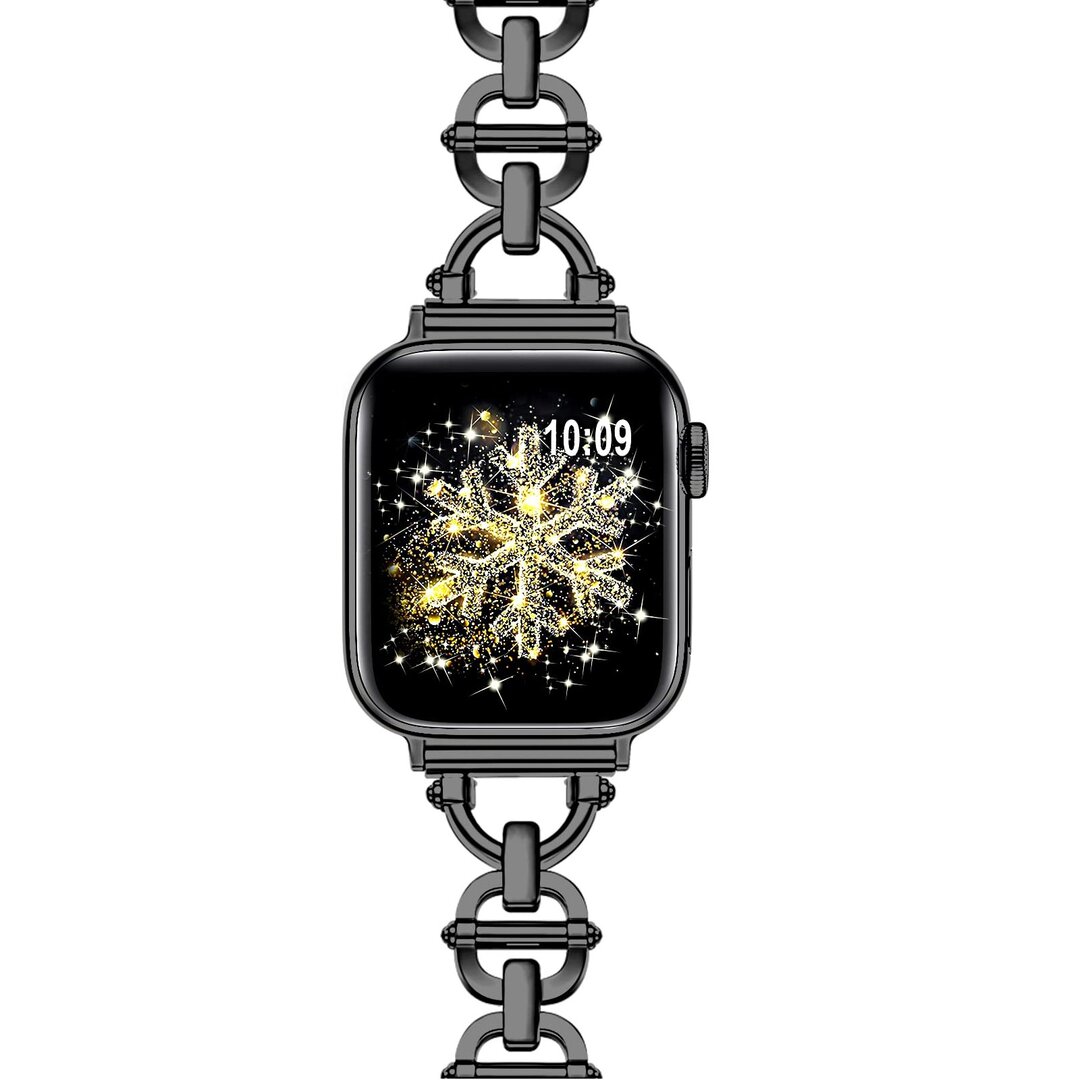Metalen ladder schakelbandje - Zwart - Geschikt voor Apple watch 38mm / 40mm&nbsp;/ 41mm / 42mm