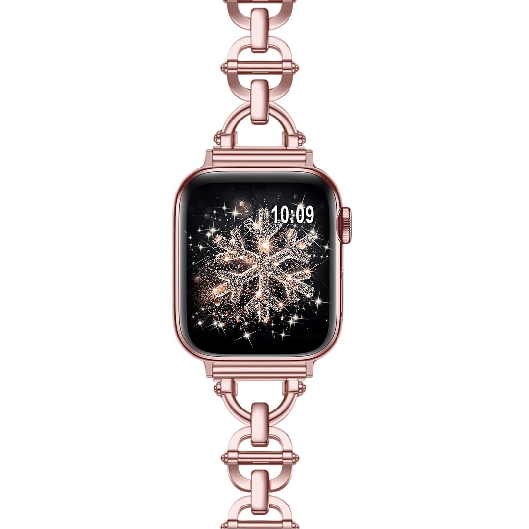 Metalen ladder schakelbandje - Ros&eacute; pink - Geschikt voor Apple watch 38mm / 40mm&nbsp;/ 41mm / 42mm