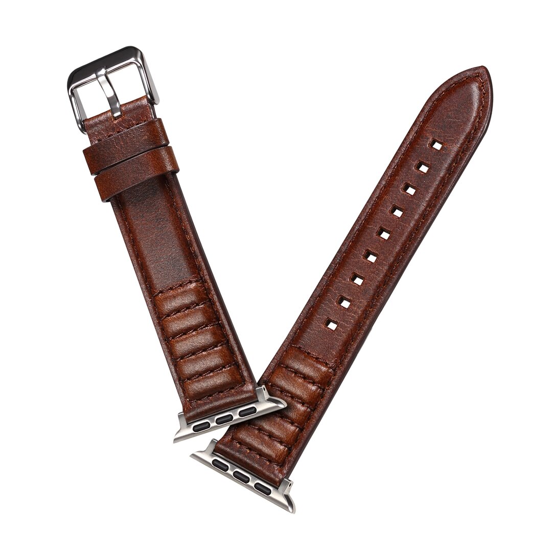 Oil Wax Leren band - Bruin - Geschikt voor Apple Watch 38mm / 40mm / 41mm&nbsp;/ 42mm