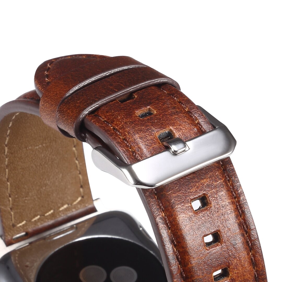 Oil Wax Leren band - Bruin - Geschikt voor Apple Watch 38mm / 40mm / 41mm&nbsp;/ 42mm