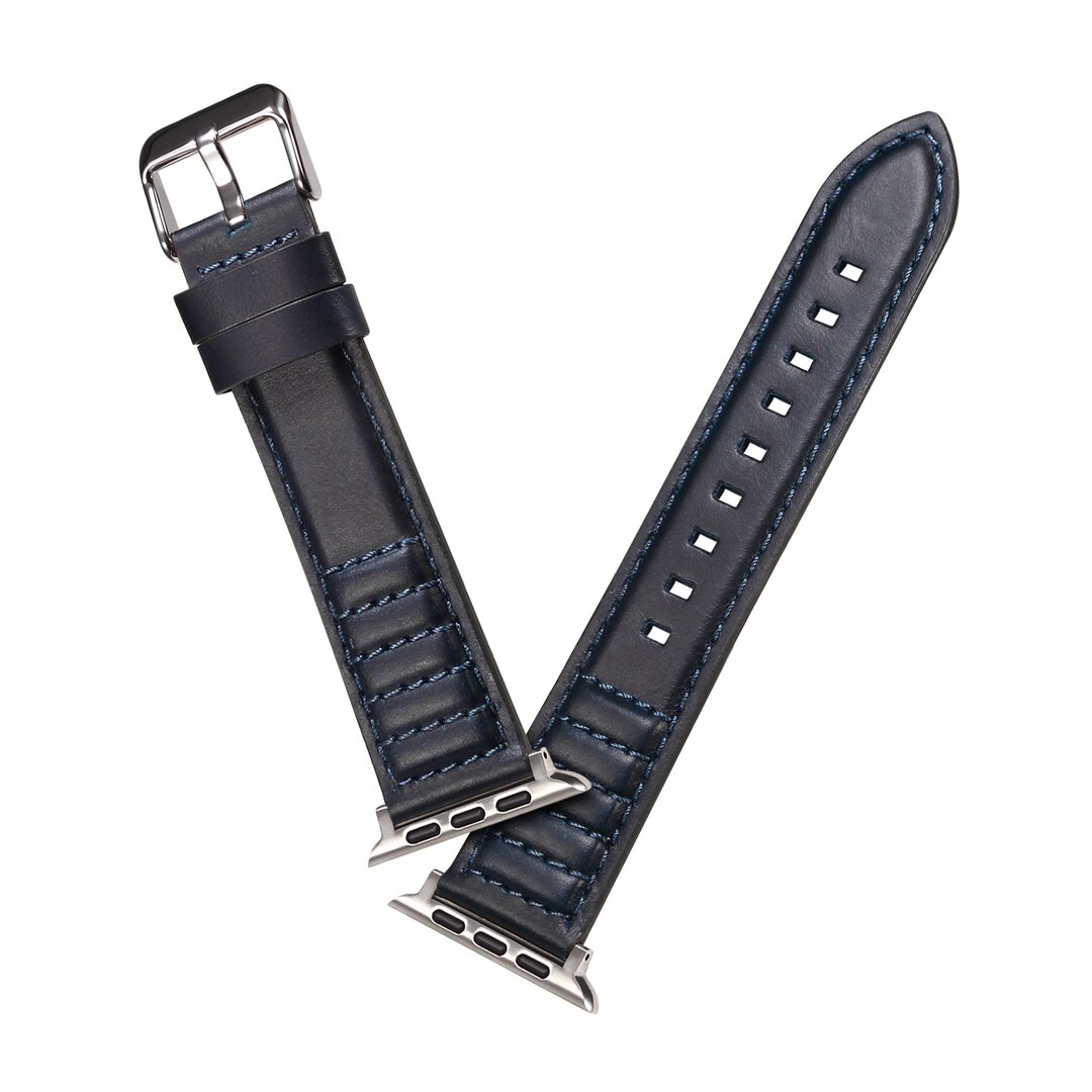 Oil Wax Leren band - Donkerblauw - Geschikt voor Apple Watch 38mm / 40mm / 41mm&nbsp;/ 42mm