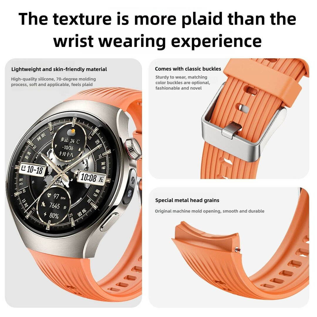 Siliconen bandje 'True Fit' - Paars - Huawei Watch 5 - 46mm