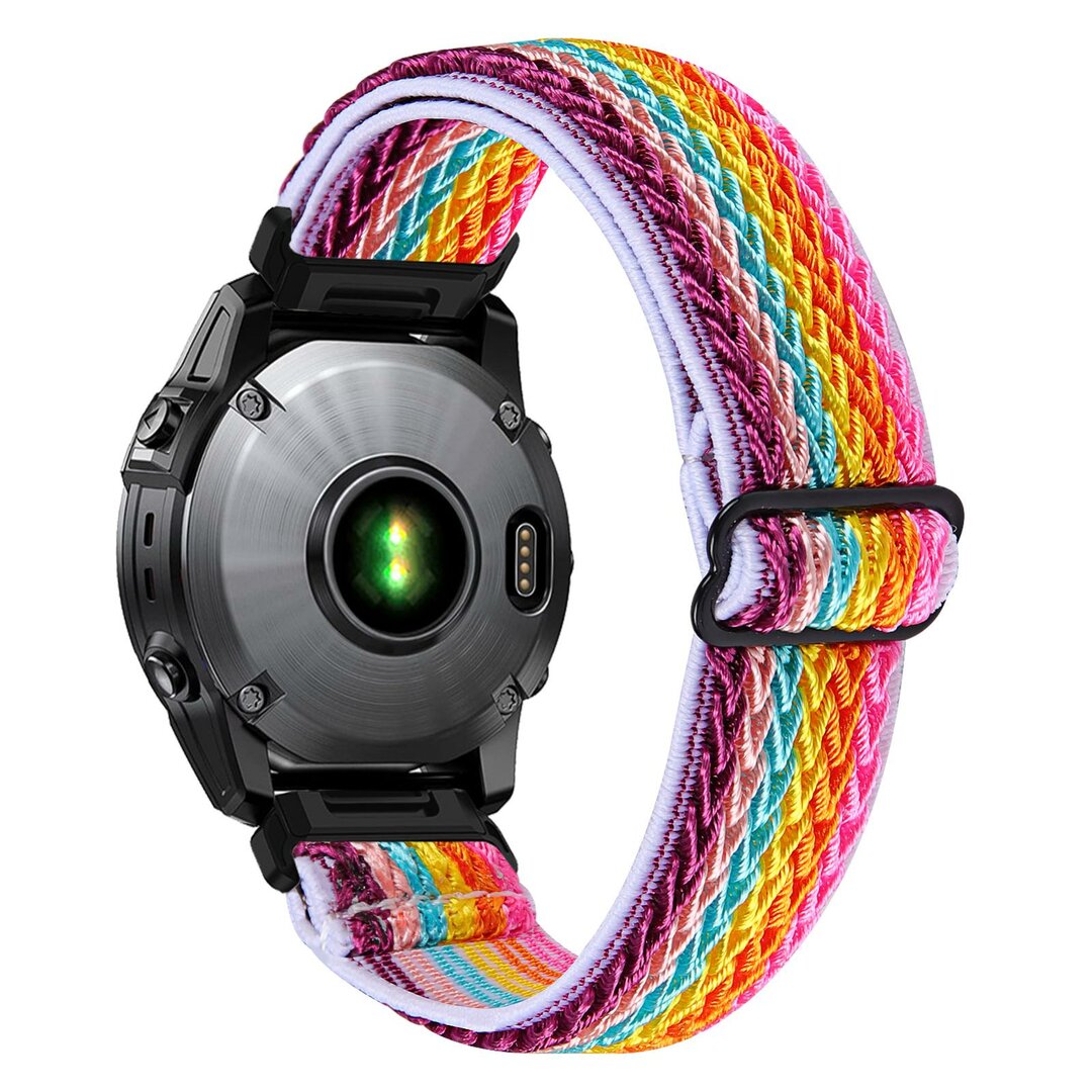 Elastische Solo Loop nylon bandje - Multicolor - Garmin Quatix 8 - 51mm