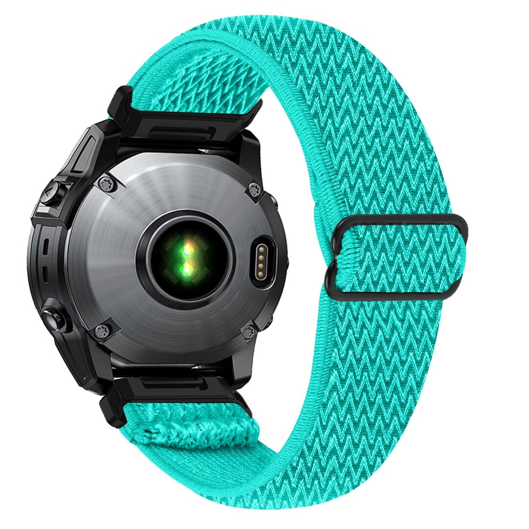 Elastische Solo Loop nylon bandje - Mintgroen - Garmin Quatix 8 - 51mm