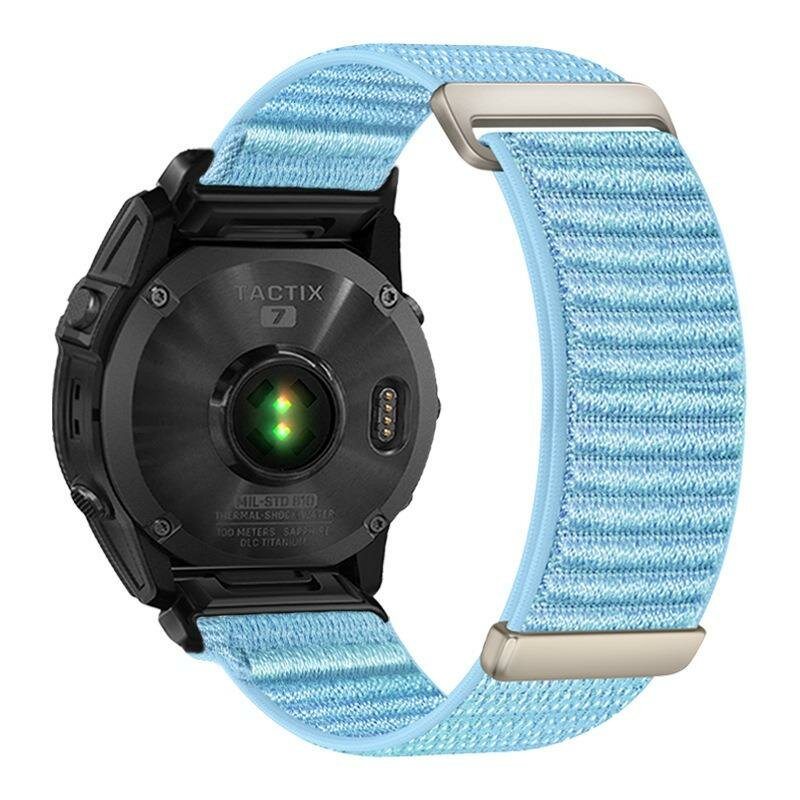 Nylon Sport Loop bandje - Lichtblauw - Garmin Quatix 8 - 51mm