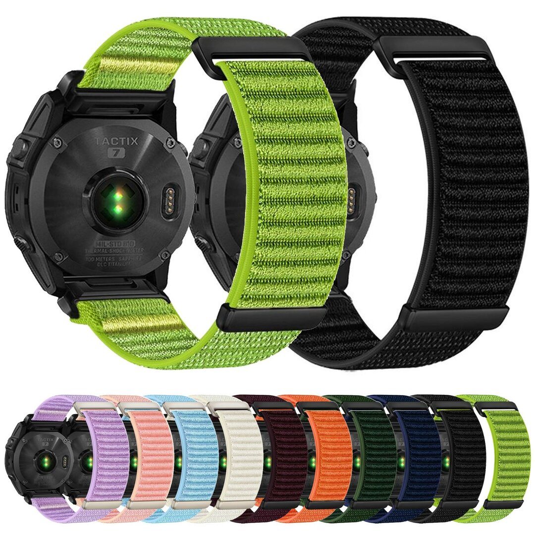Nylon Sport Loop bandje - Donkerblauw - Garmin Quatix 8 - 51mm