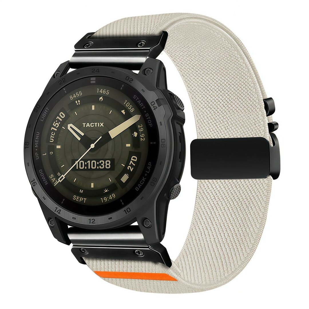 Nylon bandje met parachute sluiting - Sterrenlicht - Garmin Quatix 8 - 51mm