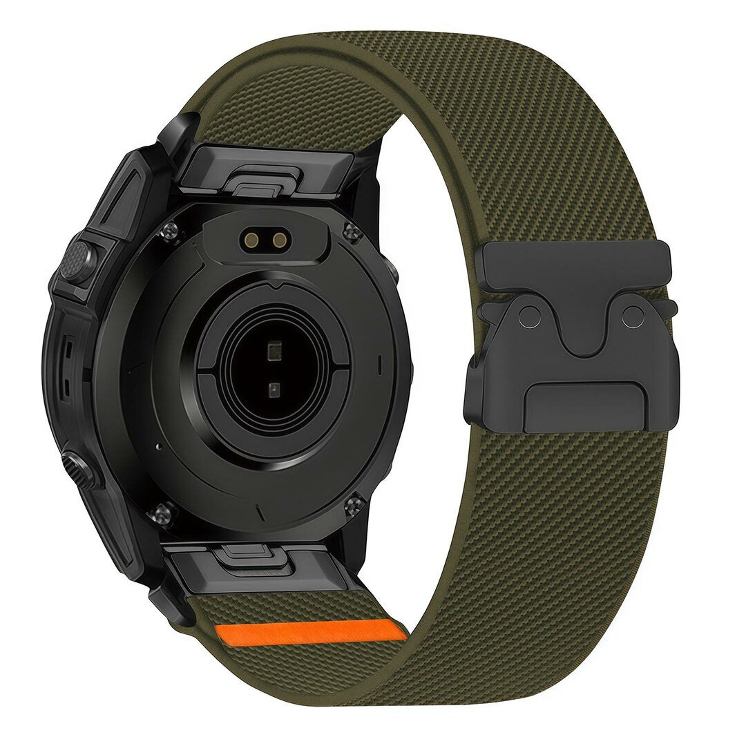 Nylon bandje met parachute sluiting - Donkergroen - Garmin Quatix 8 - 51mm