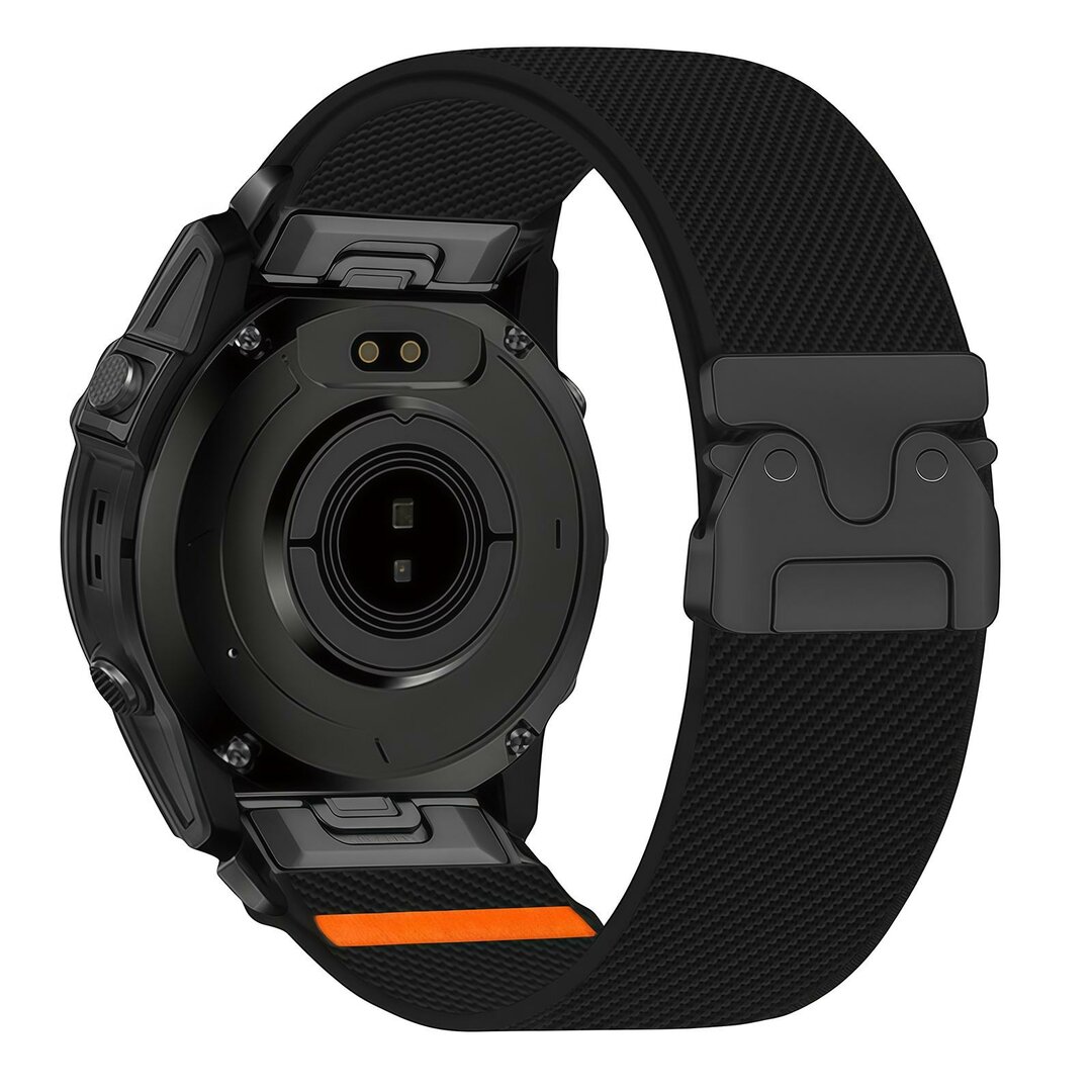 Nylon bandje met parachute sluiting - Zwart - Garmin Quatix 8 - 51mm